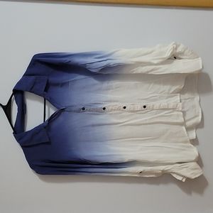 Blue and White Blouse,Size Medium